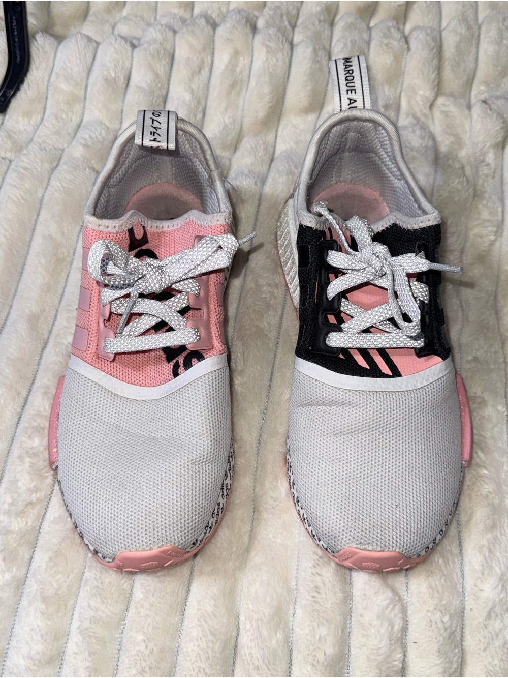 adidas Women's Pink, Black & White Athletic Sneakers
